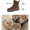 Leather Platform Snow Boots Women's Autumn and Winter Warm Martin Short Boots Casual Velvet Thickened Cotton Boots
