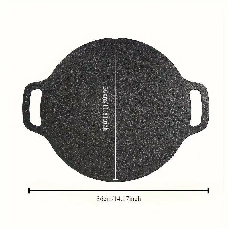 Cast iron skillet with handle - great for everyday cooking of pancakes, eggs, steaks, etc. - durable and easy to turn over