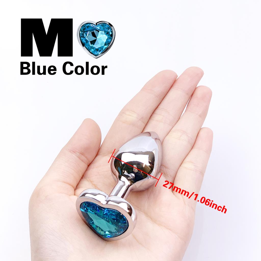 Stainless Steel Anal Plug Heart Shape 5 Sizes Crystal Anal Plug Removable Butt Plug Stimulator Anal Sex Toys Prostate Massager