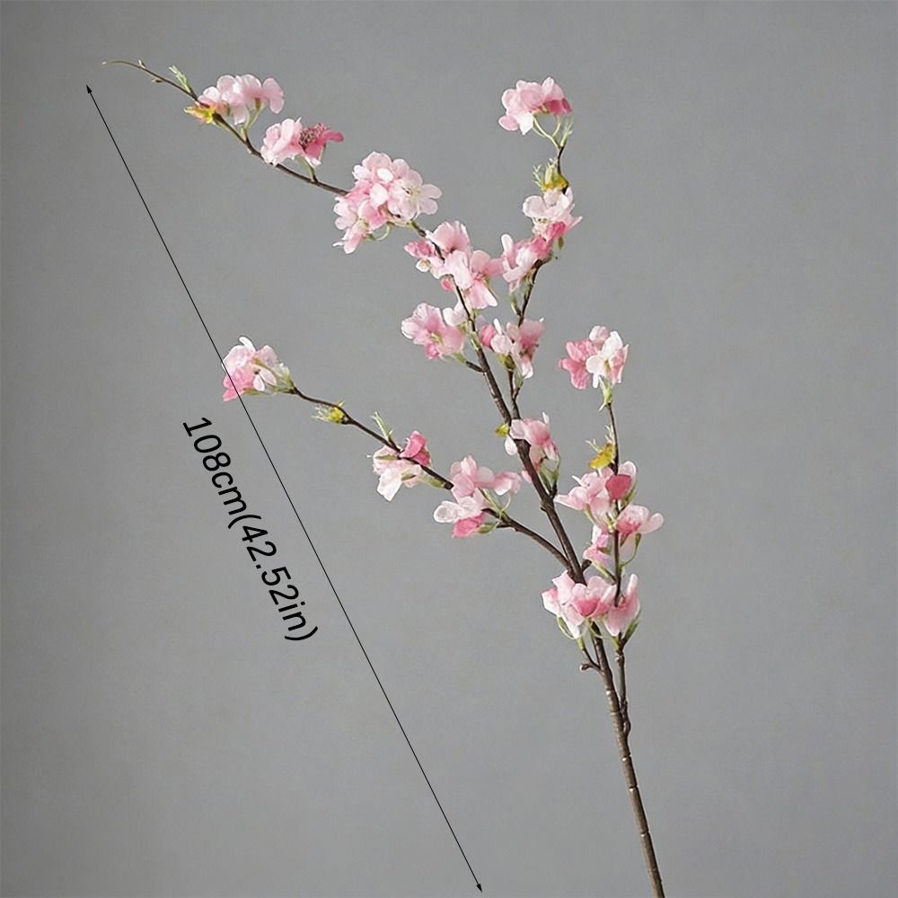 Durable Decorative Realistic Floral Artificial Cherry Blossom DIY Vase Arrangements Fake Cherry Blossom Silk Flower Home Decor