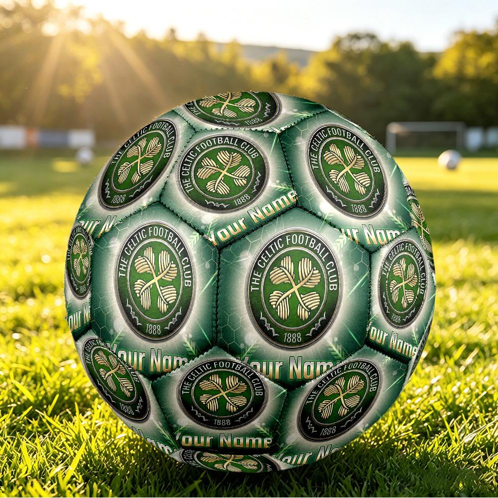 Personalized Size 5 Football Celtic FC Pattern Outdoor Game Sports Ball Gift