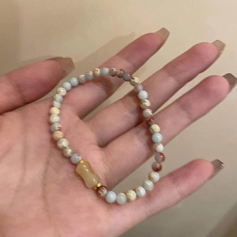 New Chinese Ceramic Beaded Bracelet Femininity Sweet And Cute Girl Bracelet Niche Versatile National Style Jewelry