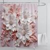 3D Flower Shower Curtain Set Colorful Printing Design Fabric Bathroom Decoration Waterproof Washable Shower Curtain With Hooks