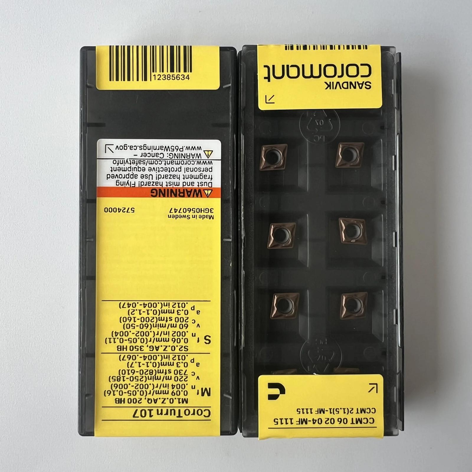 

SANDVIK / CCMT060204-MF 1115 / Industrial indexable Carbide Inserts 10 Pcs