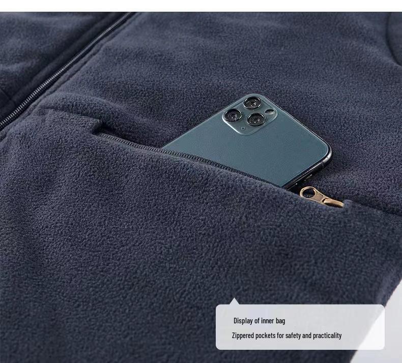 Wasserdichte Fleeceweste für Herren - Beidseitig, Dick, Mehrere Taschen, Outdoor-Gilet