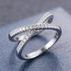 Simple and Elegant Cross Set Zirconia Diamond Ring for Women, Fashionable and Versatile, Creative, Elegant and Sweet Ring
