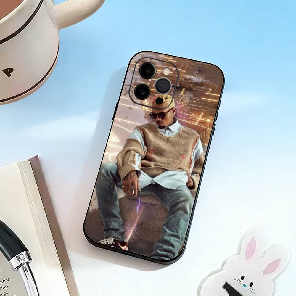 C-B-Chris Brown-singer  Phone Case For iPhone 17,16,15,14,13,12,11 Plus,Pro Max,XS,Soft Silicone Black Cover