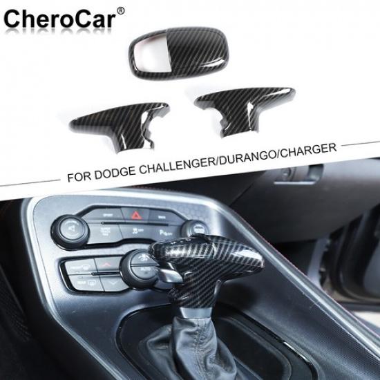 Gear Shift Knob Cover Handle Sticker Trim for 2015- Dodge Challenger Charger