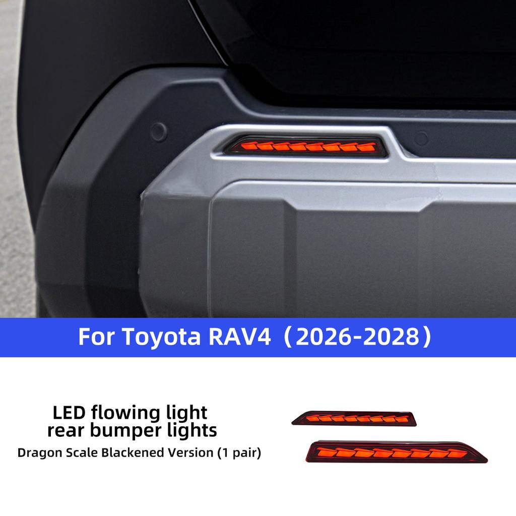 Dynamic Sequential LED Rear Bumper Fog Lamp Turn Signal Smoke Red Lens Auto Accessories For Toyota RAV4 2026 2027 2028 2Pcs