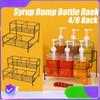 Black Coffee Syrup Rack Metal Kitchen Storage Shelves  for Cabinet Cafe Countertop