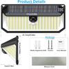 2Packs Solar Lights Outdoor Motion Sensor,466 LED Solar Powered Flood Lights 4000LM Solar Security Wall Lights with 3 Modes IP68 Waterproof for