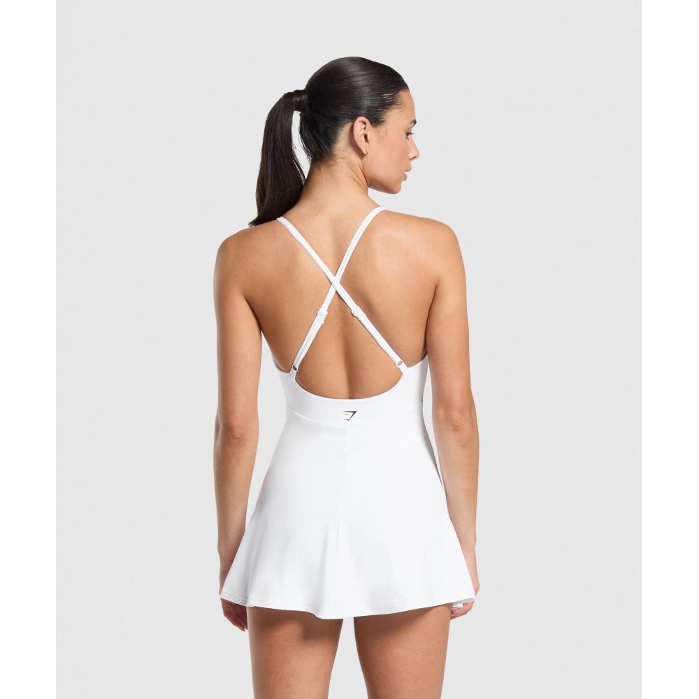 Gymshark Strappy 2 In 1 Dress White B2c6r Wb57