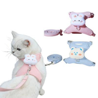Corduroy Dog Harness Adjustable Pet Walking Leash New Cat Traction Vest Rope  for Cat Kitten