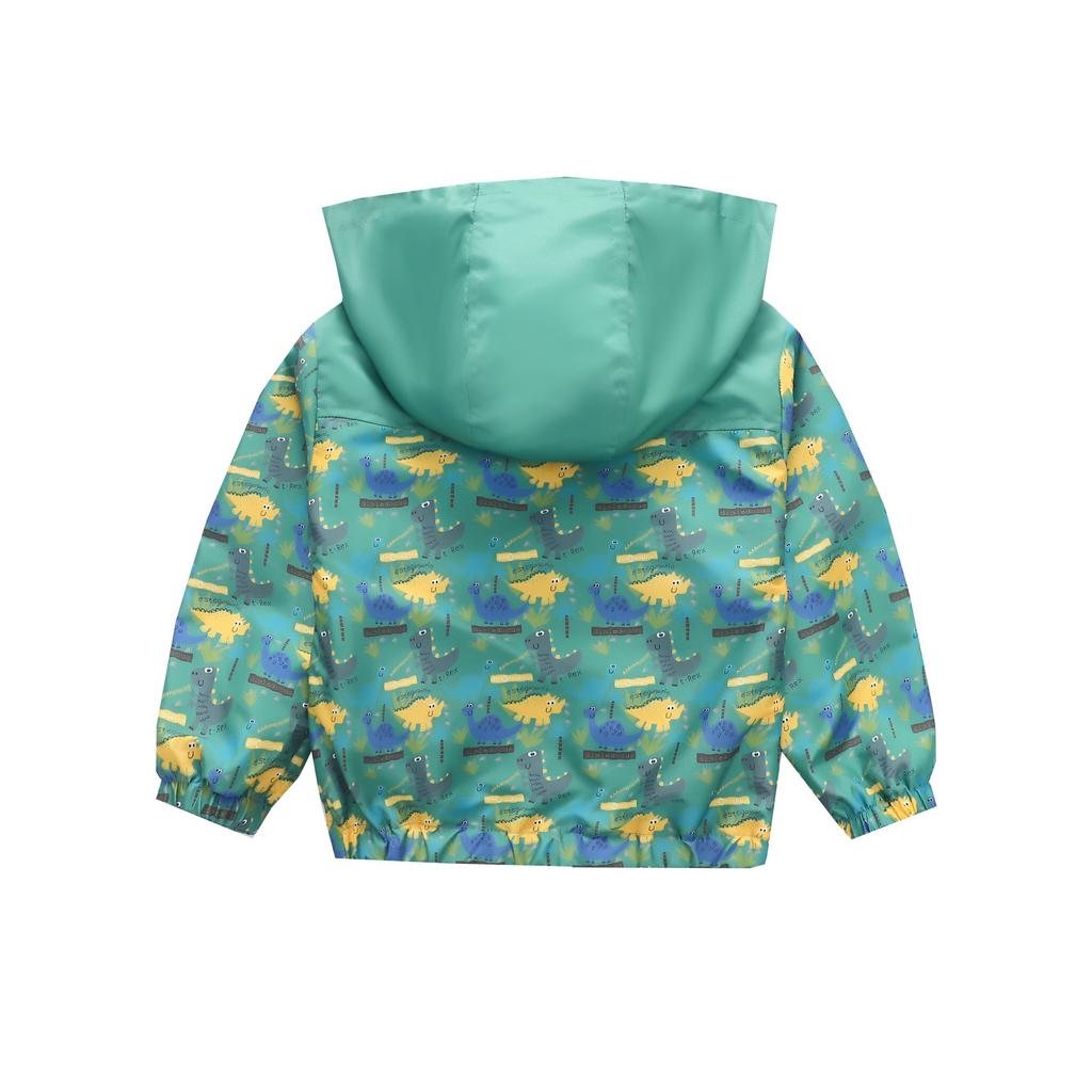 Boys and Girls Children's Clothing In Small Children Printed Fashion Splicing Casual Hooded Zipper Jacket Jacket