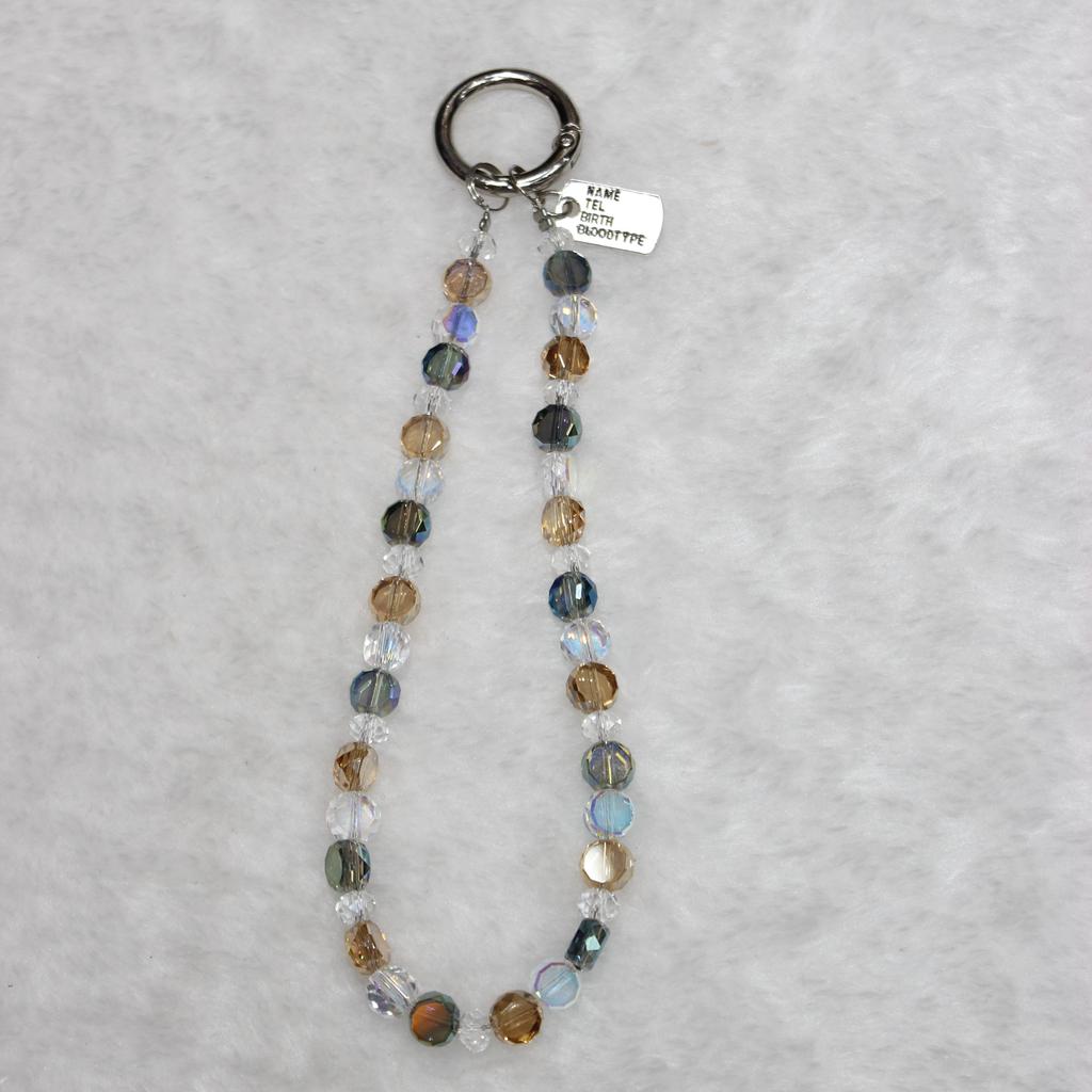 Crystal Bead Phone Lanyard Short 26cm Mobile Phone Bracelet Anti-Lost Chain
