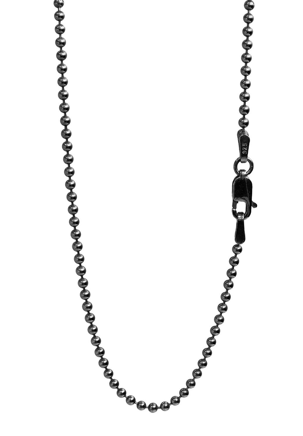 

Цепочка-колье из серебра 925 пробы, цвет темное серебро, шарики, длина до середины икры, диаметр (50см), приблизительно. 2,0 мм, Цепочка, Мужской, СВ,