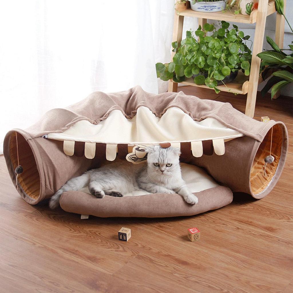 Cat Tunnel Bed" Cat Bed With Tunnel" 2-in-1 Collapsible Cat Tunnel" Cat-Nest" Cat House" Cat Cave" Cat Lover Gift" Pet Cave" Cat Furniture