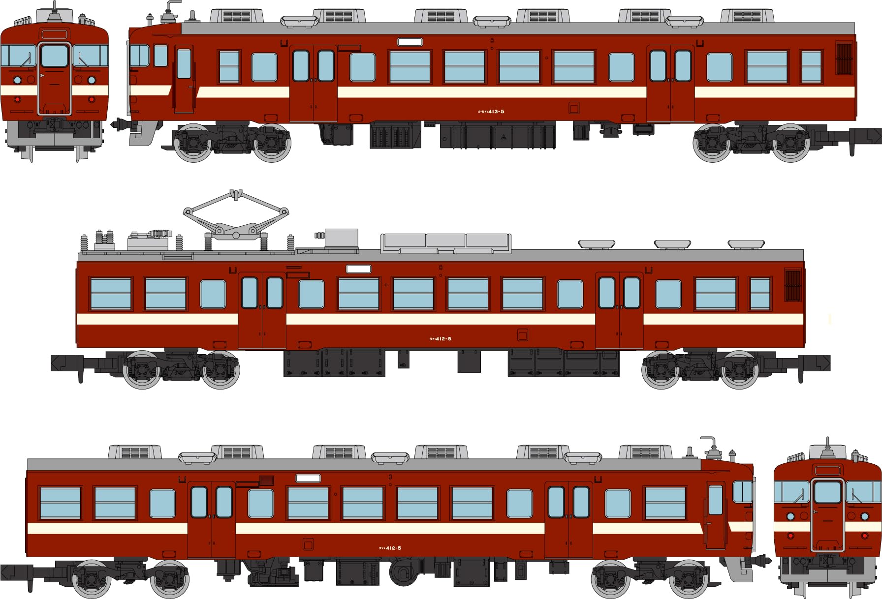 

Tomytec Railway Collection Тэцуро JNR Серия 413 Главная линия Хокурику Старая окраска Набор из 3 вагонов B Материалы для диорамы 336280