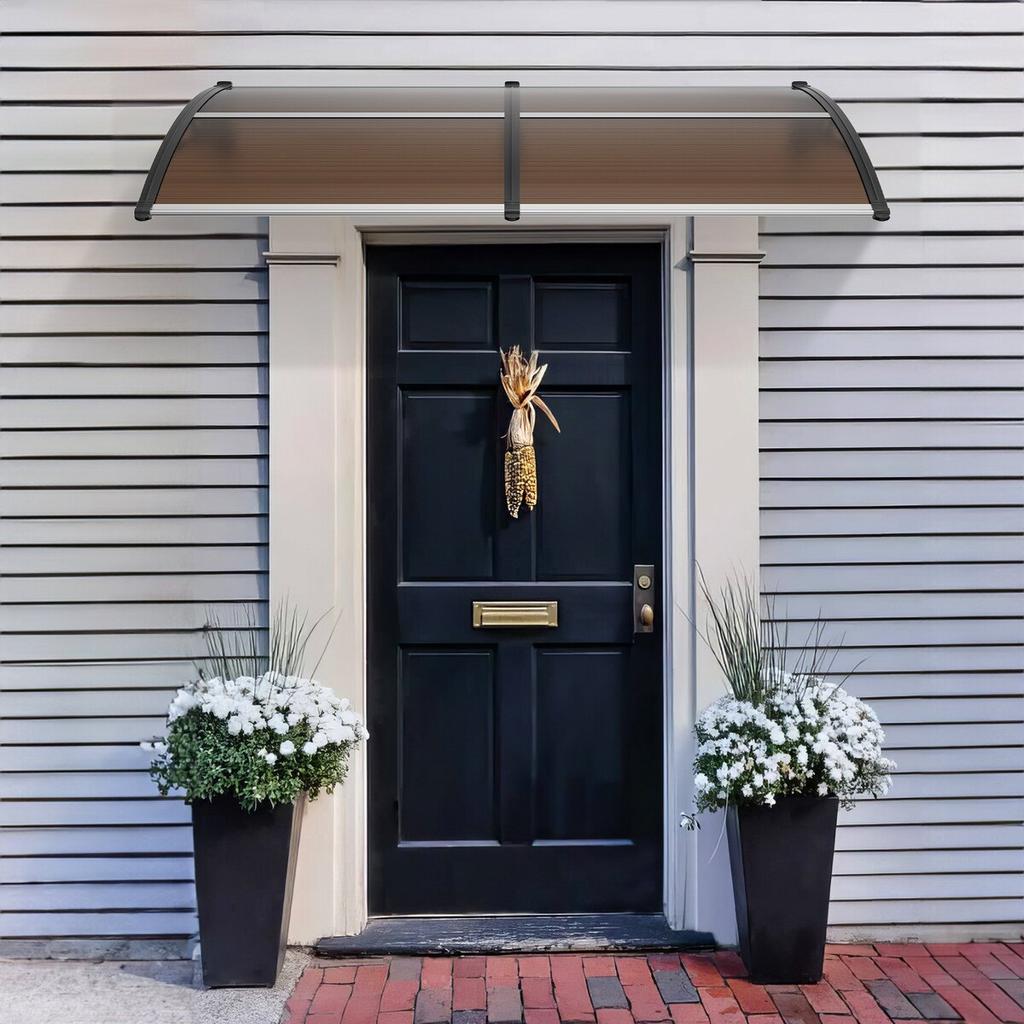 Window Door Awning Canopy 80" X 40", UPF 50+ Polycarbonate Entry Door Outdoor Window Awning Exterior, Front Door Overhang Awning for Sun Shutter, UV,
