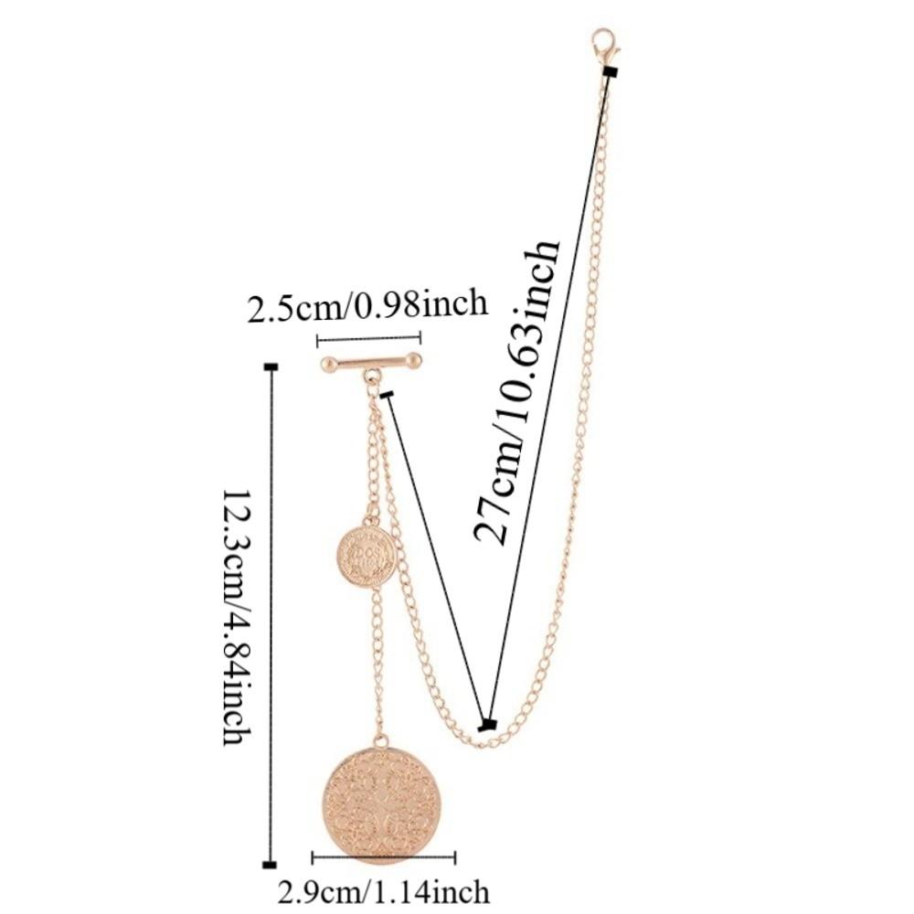 Classic Vest Suit Chain Vintage Collar Pins Silver Tassel Chain Brooches  Formal Attire