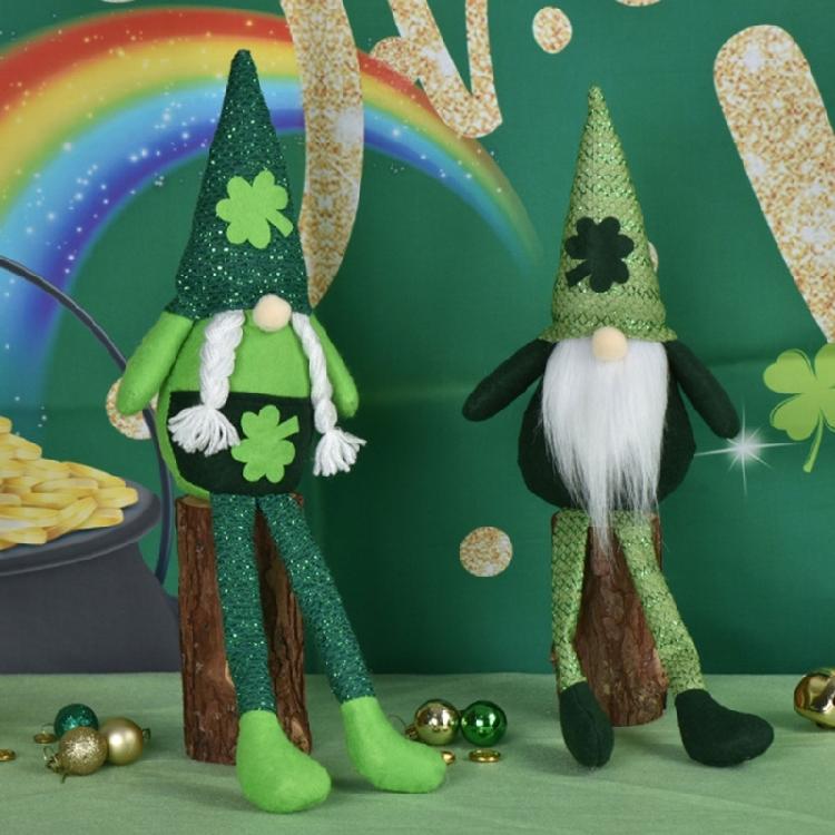 Irish Day Gnome Doll Decoration for Patricks Day Gnome Tomtes Dwarfs Ornament