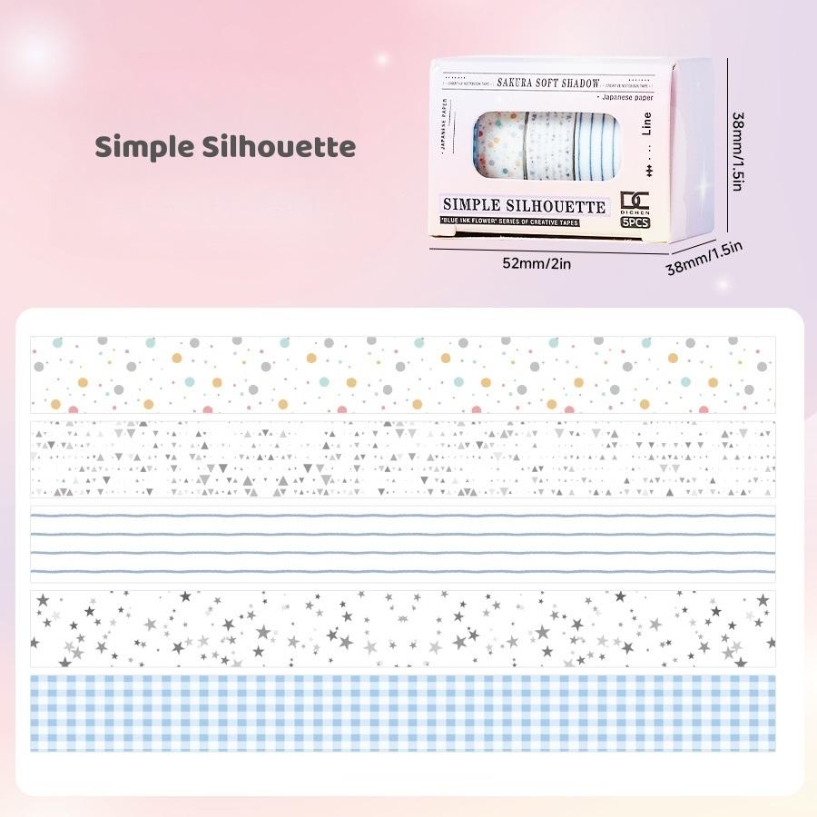 5 adet Sakura Çiçeği Washi Bant Seti Mini Bant Seti Yapışkan Maskeleme Bandı 1cm Dekorasyon Etiketleri Günlük DIY El İşi için
