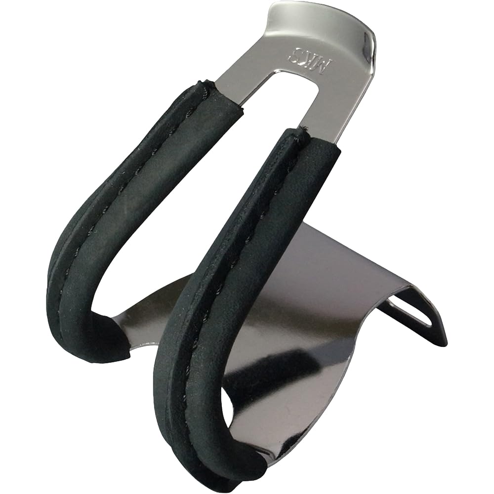MKS Half Clip Deep Bicycle Toe Clips with Leather Black