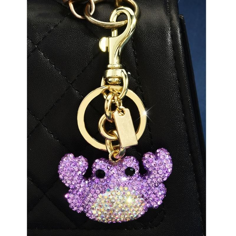 Elegant Crab Keychain With Dazzling Rhinestones Elegant Handbag Charm Sparkling Bag Charm For Bags And Keys In 3 Trendy Colors