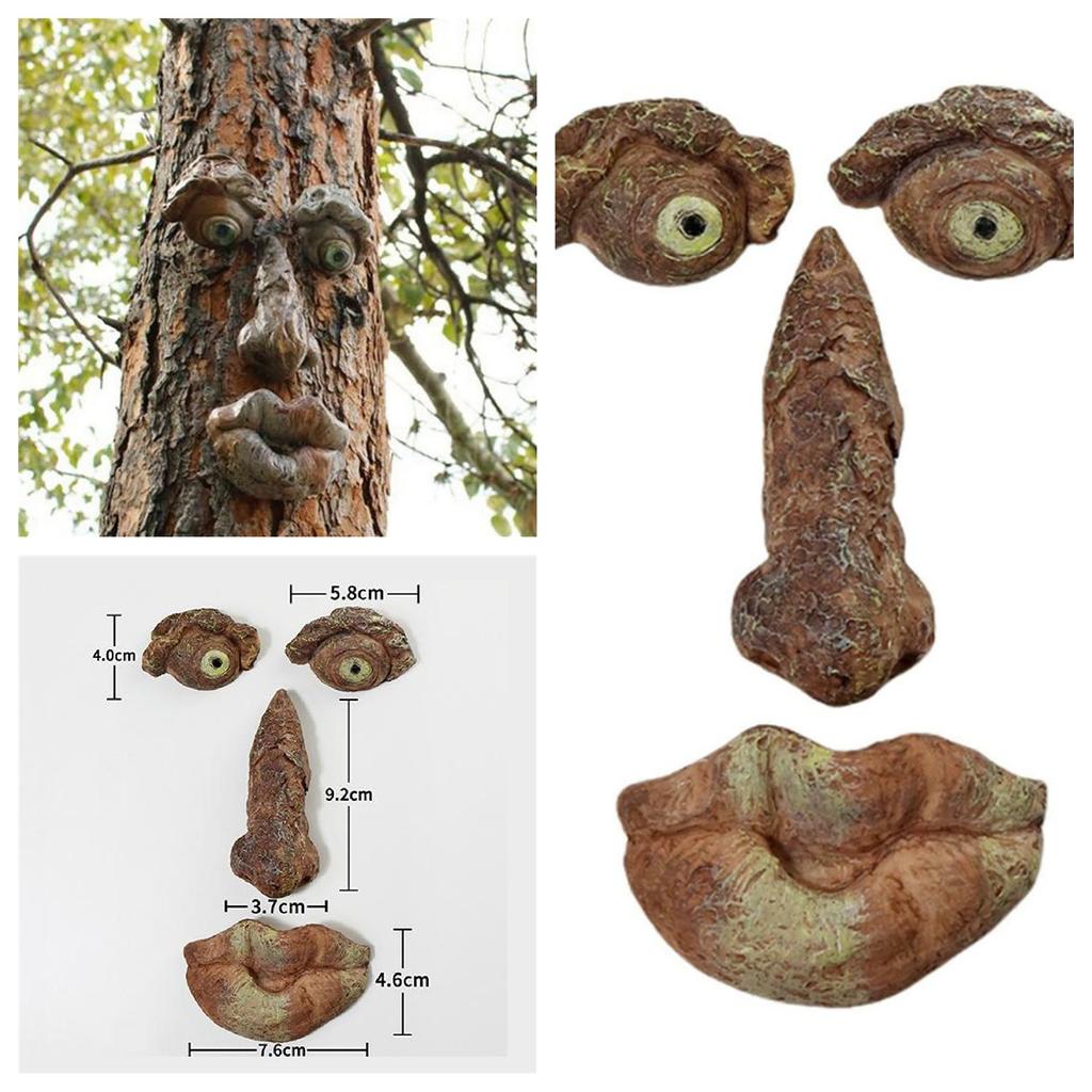 Funny Old Man Tree Hugger Sculpture Garden Yard Outdoor Face Decor Halloween