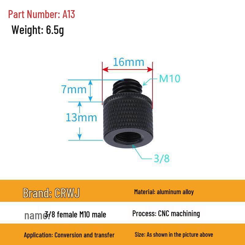 1/4 to 3/8 M4 M5 M6 M8 Screw Adapter for Tripod, Pan/Tilt Camera, Hot Shoe Mount & Light Stand