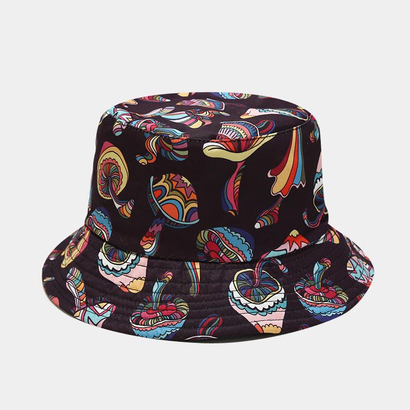 Colorful Print Bucket Hat Panama For Women And Men Outdoor Sunshade Fisherman Caps Summer Travel Beach Bob Foldable Basin Cap