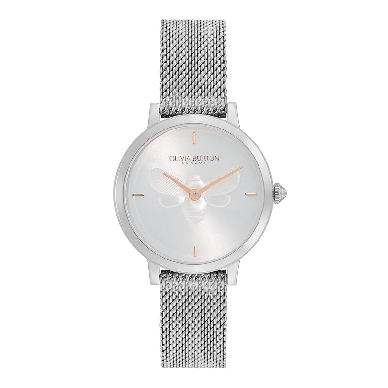 

Authorized distributor [OLIVIA BURTON] olivia burton clock watch ladies ob24000021 signature 28mm Bee ultra slim metallic white & silver mesh watch