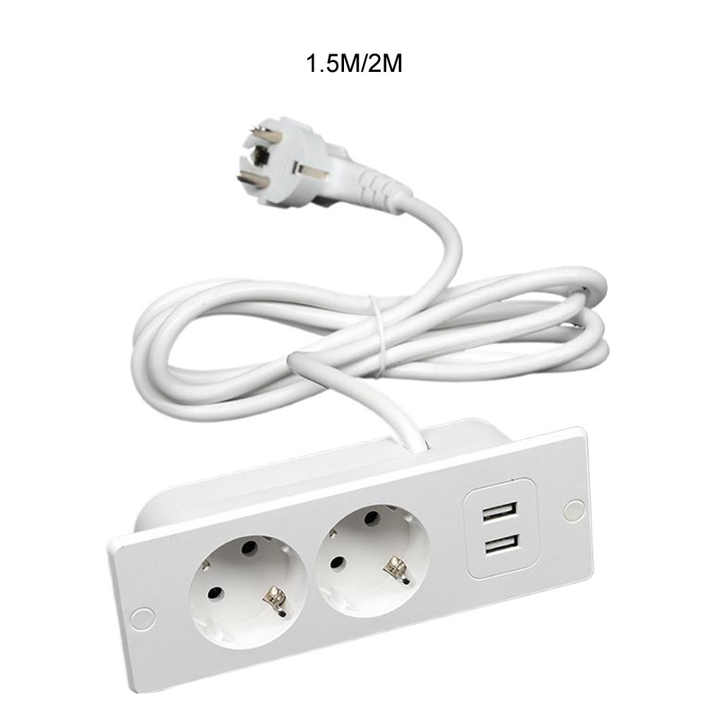 European Charging Socket European Standard Concealed Strip, Plugged European Style with Sockets 2 Ports, 4000W,