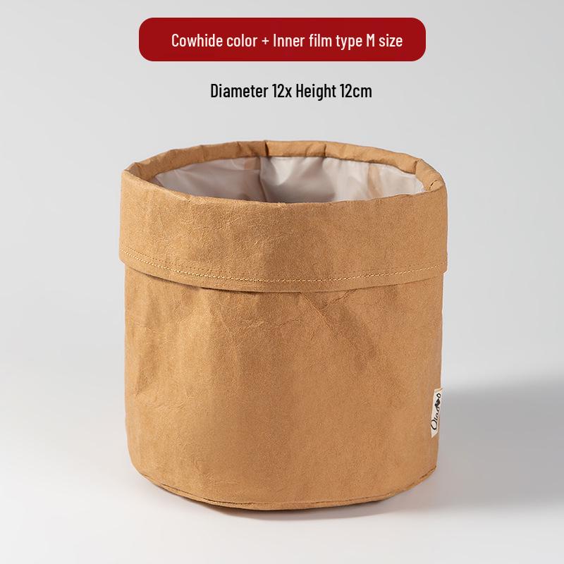 Large Waterproof Washable Kraft Paper Storage Bag for Refrigerator or Desktop Organization, Thickened for Durability, Flower Pot Cover