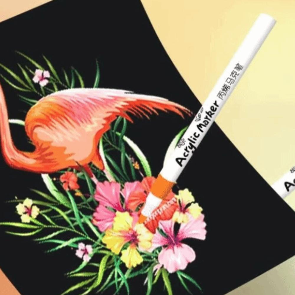 Waterproof 12/24/36/48/60 Colors Acrylic Marker Drawing Multicolor Markers Brush Pens Set  School