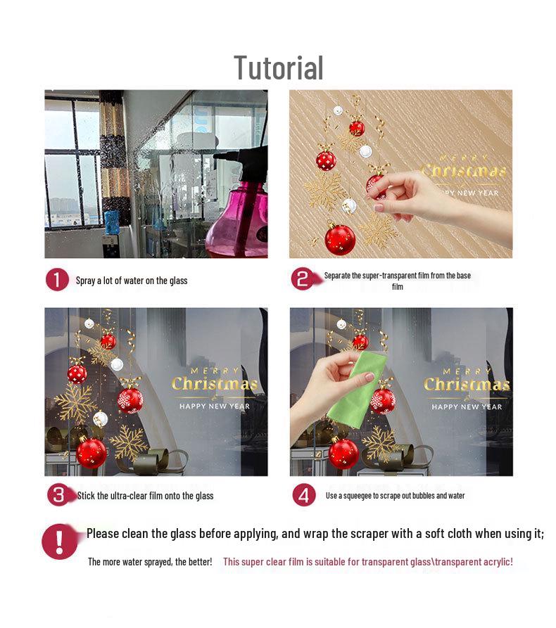 2026 Holiday Window Stickers: New Year and Christmas Static Cling Decals for Glass and Doors