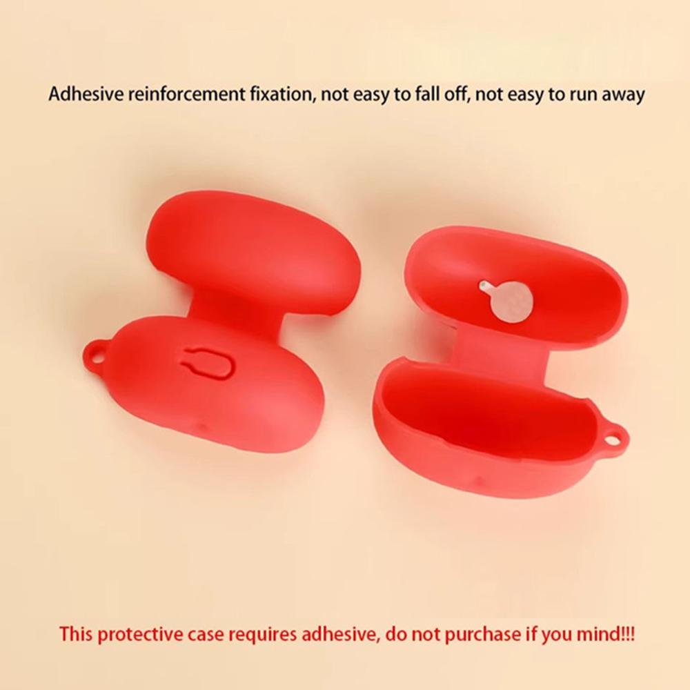 For QCY Crossky C50 Silicone Case Wireless Earphones Protective Cover with Anti-Lost Buckle