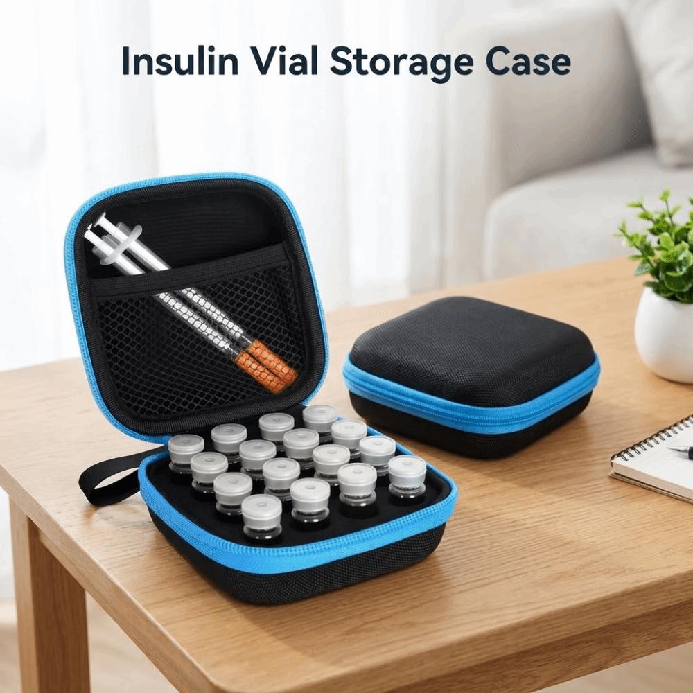 3ML Insulin Vial Storage Case Waterproof 16 Slots Essential Oils Carrying Box Dust-proof Wear-resistant Insulin Vial Protector