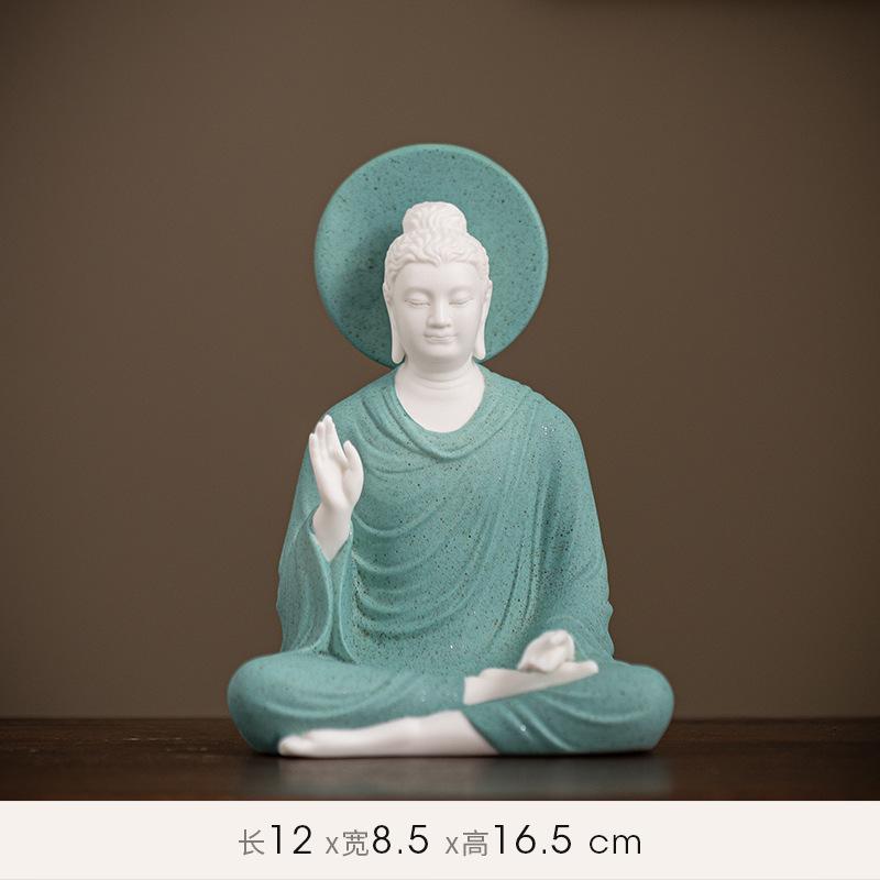 Buddha Statue Tathagata Buddha Figure Sakyamuni Large Buddha Statue Ceramic Lamp Circle Customized For Incense Porch Home Decor