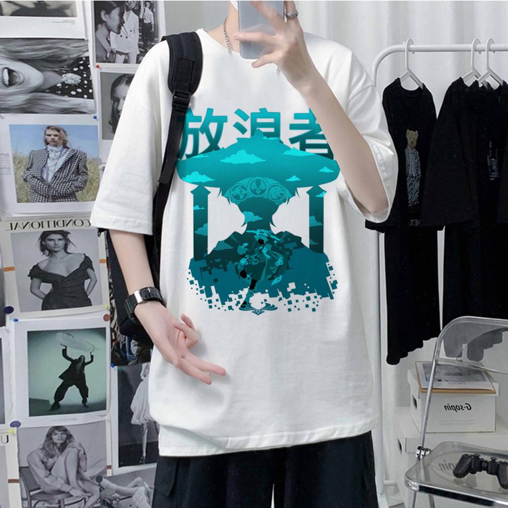 Genshin Impact Anime Kunikuzushi Print T Shirt Unisex Vintage Short Sleeve Harajuku Graphic Scaramouche Unisex Tshirt Unisex Unisex