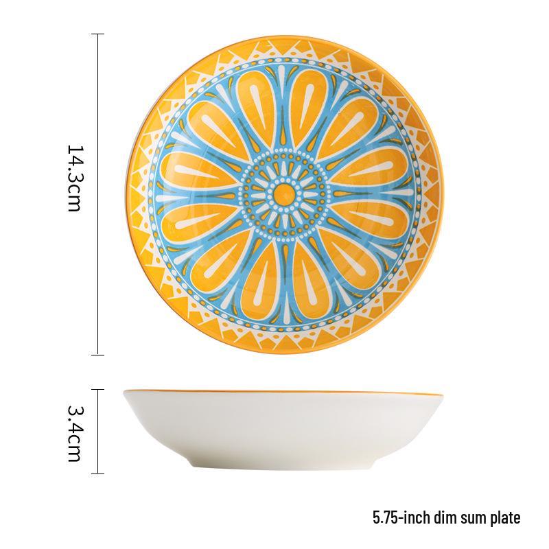 Bohemian Small Ceramic Dipping Sauce Plate
