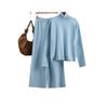 Fashion suit women's autumn and winter new turtleneck loose sweater + casual wide-leg pants two-piece set