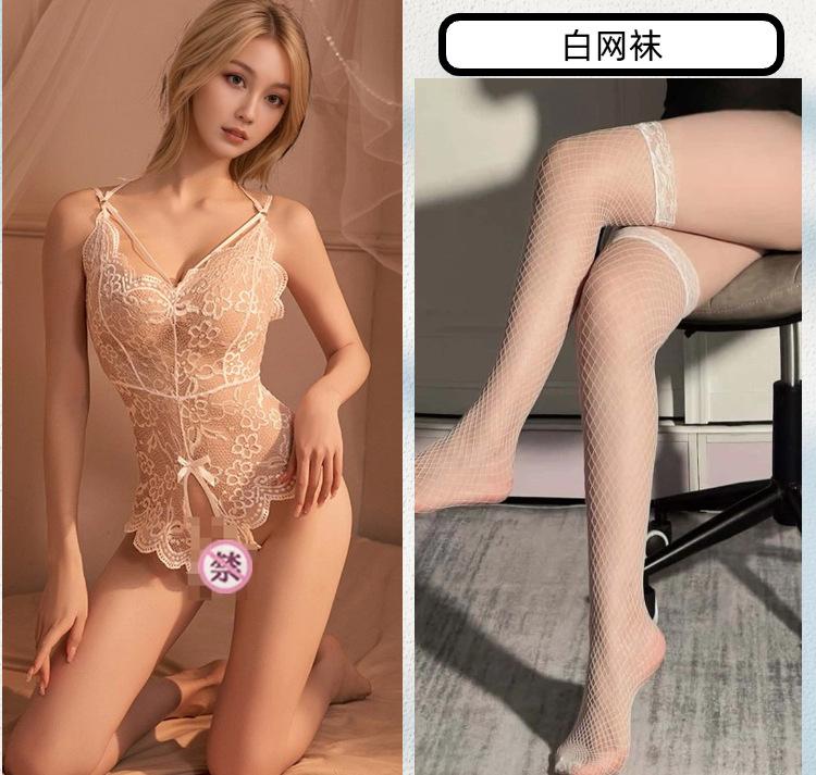 Sexy Lingerie Lace Onesie Women's Crotch Free Temptation Uniform Passion Clothes Sexy Fat Pajamas Pure Lust