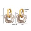New Flower Resin Acrylic Drop Earrings Gold Color Round Circle Stainless Steel Ear Buckle Hoop Earrings For Women Jewelry Gift