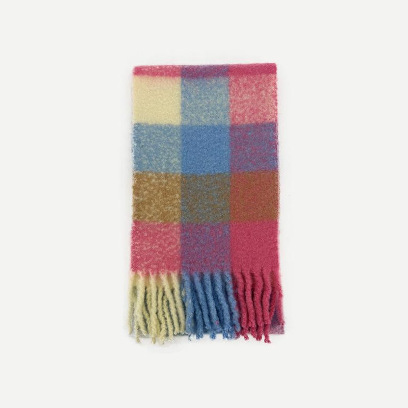 

Marshmallow Series Wool Blended Gradient Color Plaid Scarf Women s Autumn and Winter Warm Scarf 210*30cm