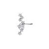 New Personality Exquisite Sparkle Zircon Big Dipper Clip Earrings for Women Stainless Steel Fake Piercing Stars Ear Cuff Jewelry