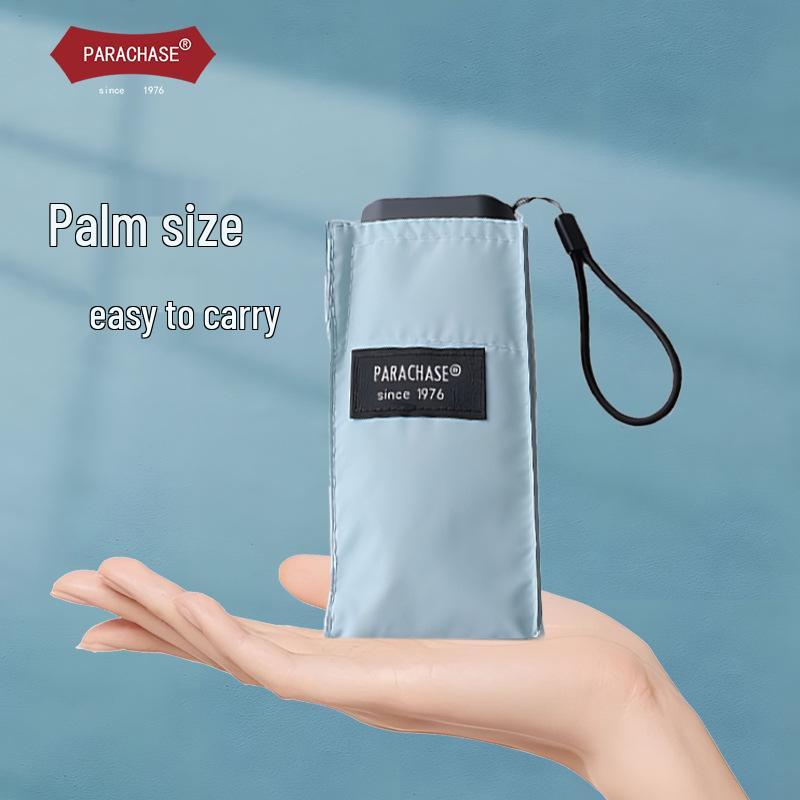 

PARACHASE 14cm Pocket Umbrella - Six-Fold, UV Protection, 400T Black Glue Sunshade