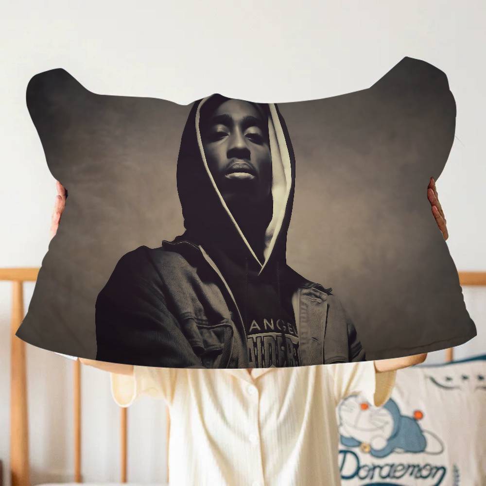 Rapper 2Pac Singer Tupac Quick-Dry Polyester Pillow Towel - Anti-Head Oil & Odor-Resistant for Adult Daily Use
