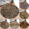 Brown Leopard Print Round Carpet Fashion Animal Fur Pattern Woman Girl Home Living Room Bedroom Decorative Flannel Floor Rugs