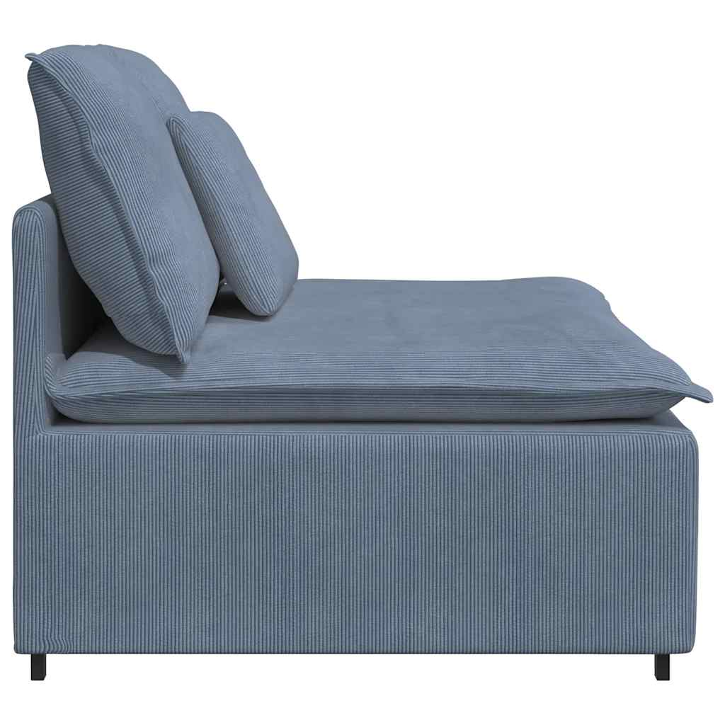 Modular Sofa Center Module with Cushions Blue 100 Cm